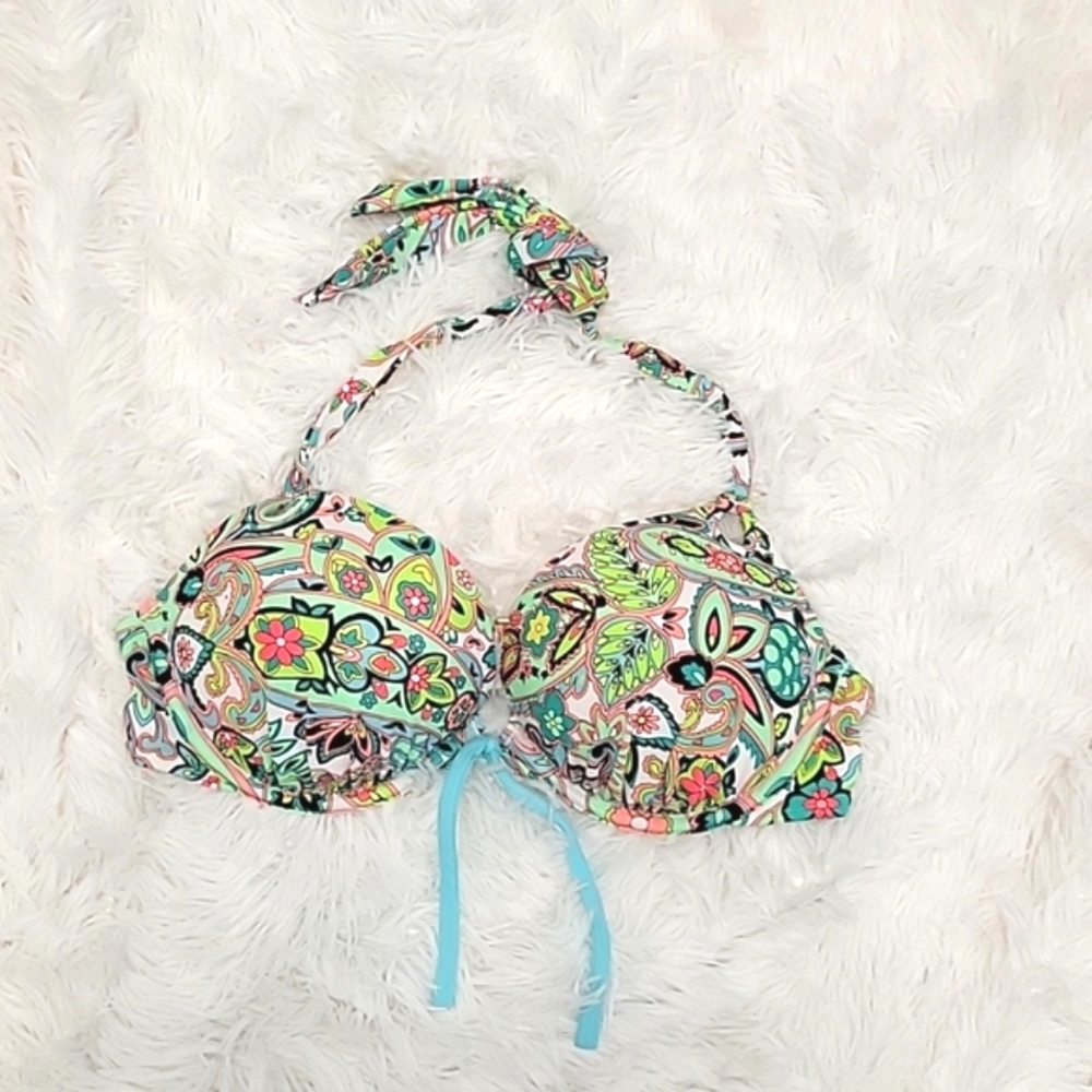 Victoria's secret Very Sexy Pushup padded bikini top 36 B halter strap swim VS